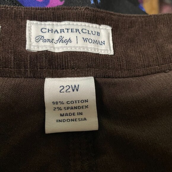 Charter Club Woman, Pop Fit, Lexington straight, brown corduroy pants, size 22W - Picture 14 of 15